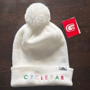 CycleBar White Pom-Pom Hat